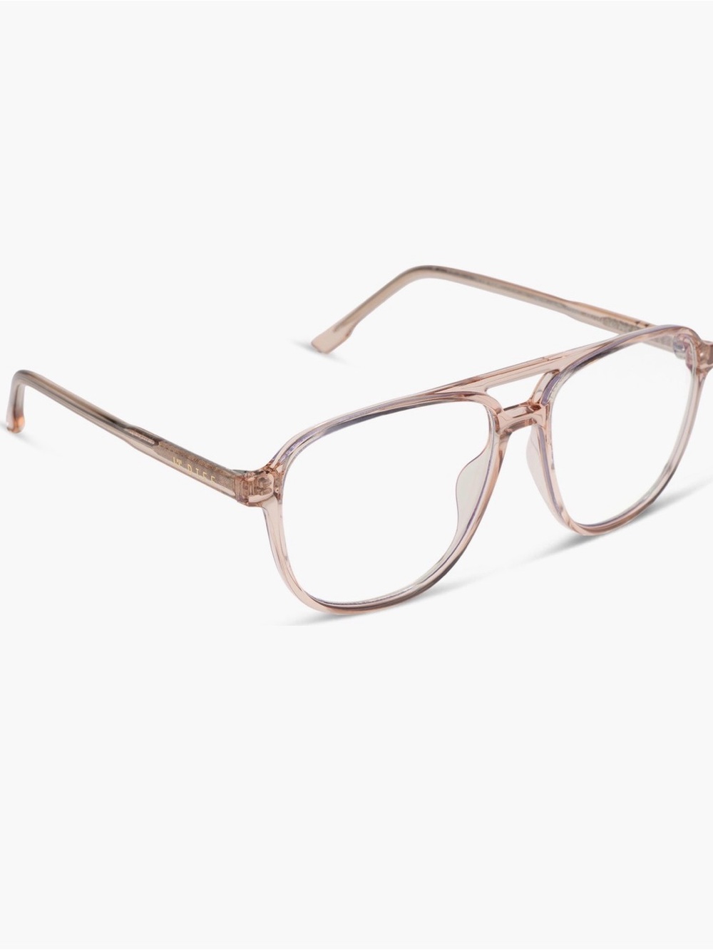 DIFF Taylor aviator blue light glasses beige crystal